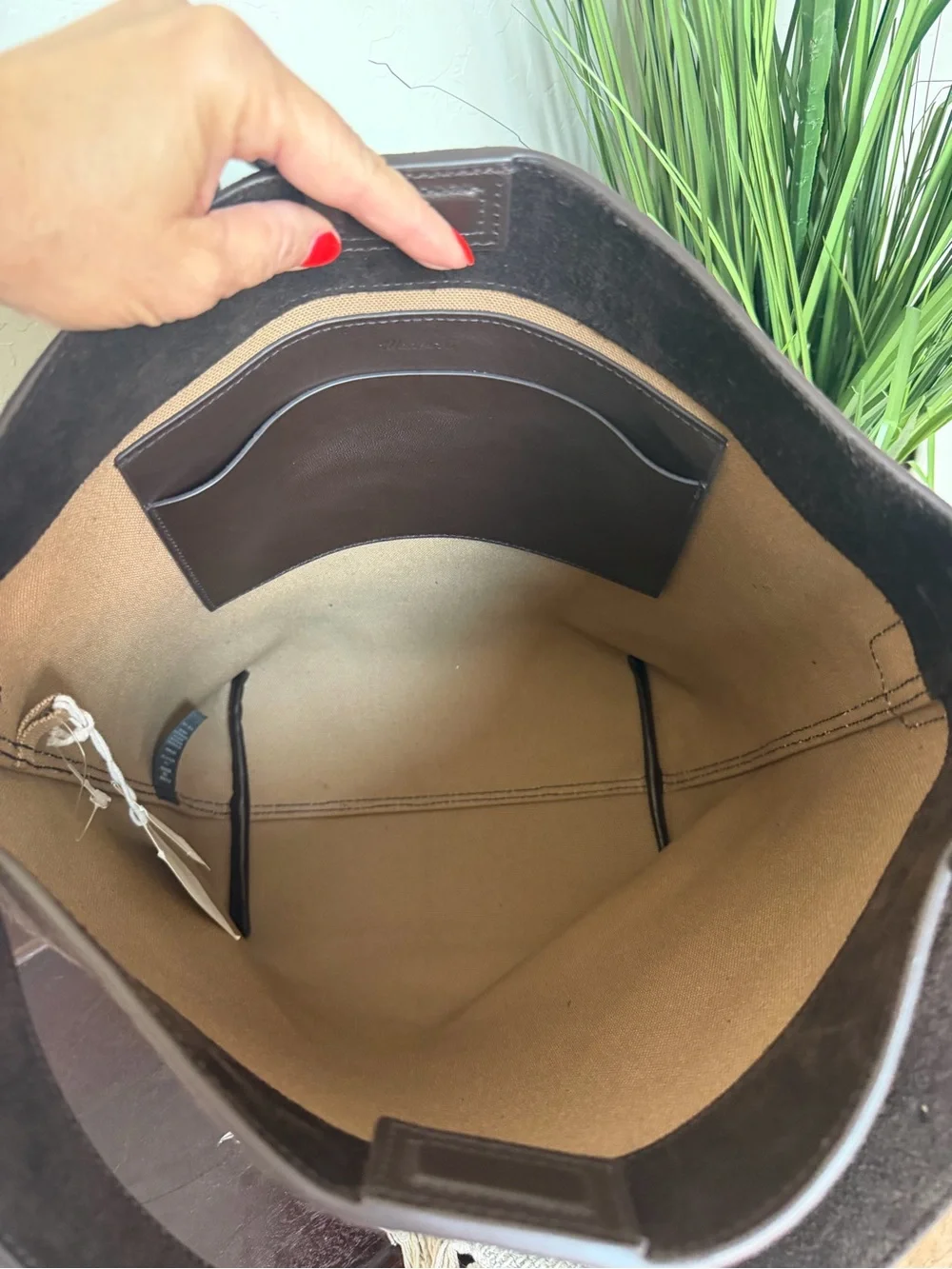 Madewell Essential Suede Tote Bag NM988 Chocolate Brown NWT